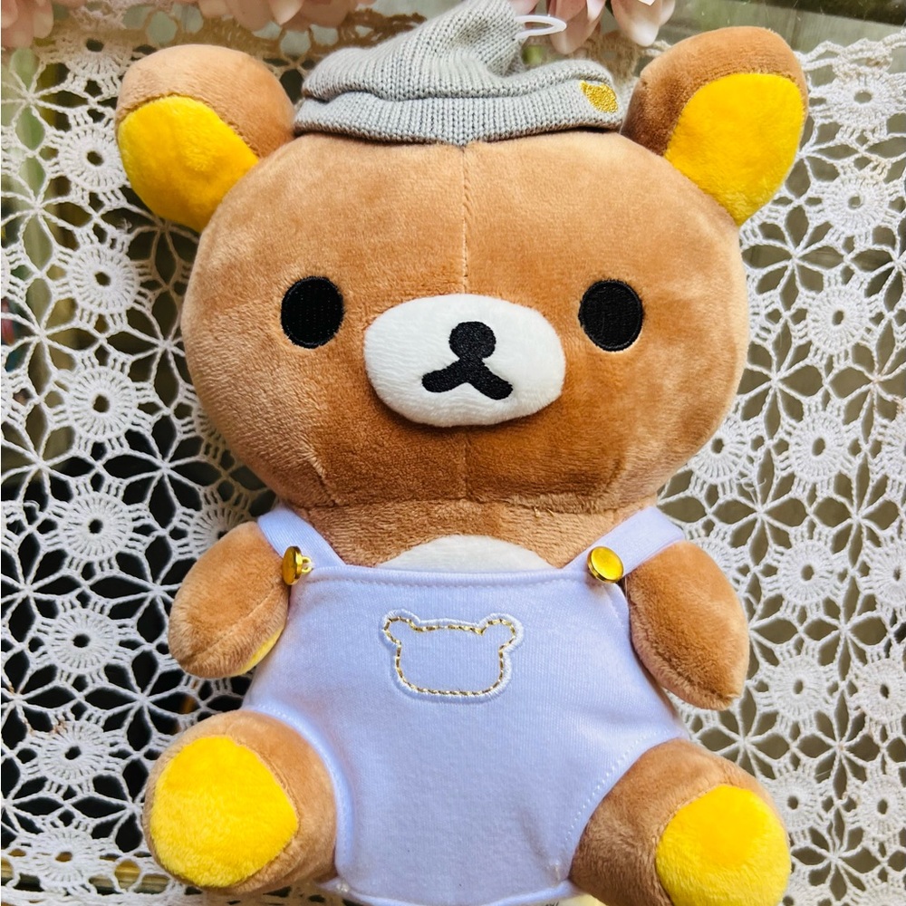 Rilakkuma baby in grey sweater cap & Onesie Plush